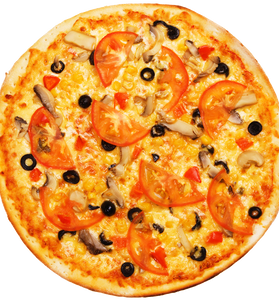 Whole Pizza With Tomatos