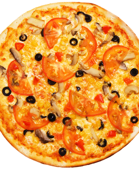 Whole Pizza With Tomatos